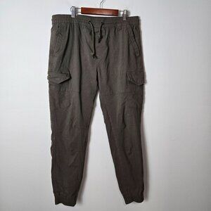 Projek Raw Men's Size L XAVIER Moss Solid Bungee Cargo Jogger Canvas Utility